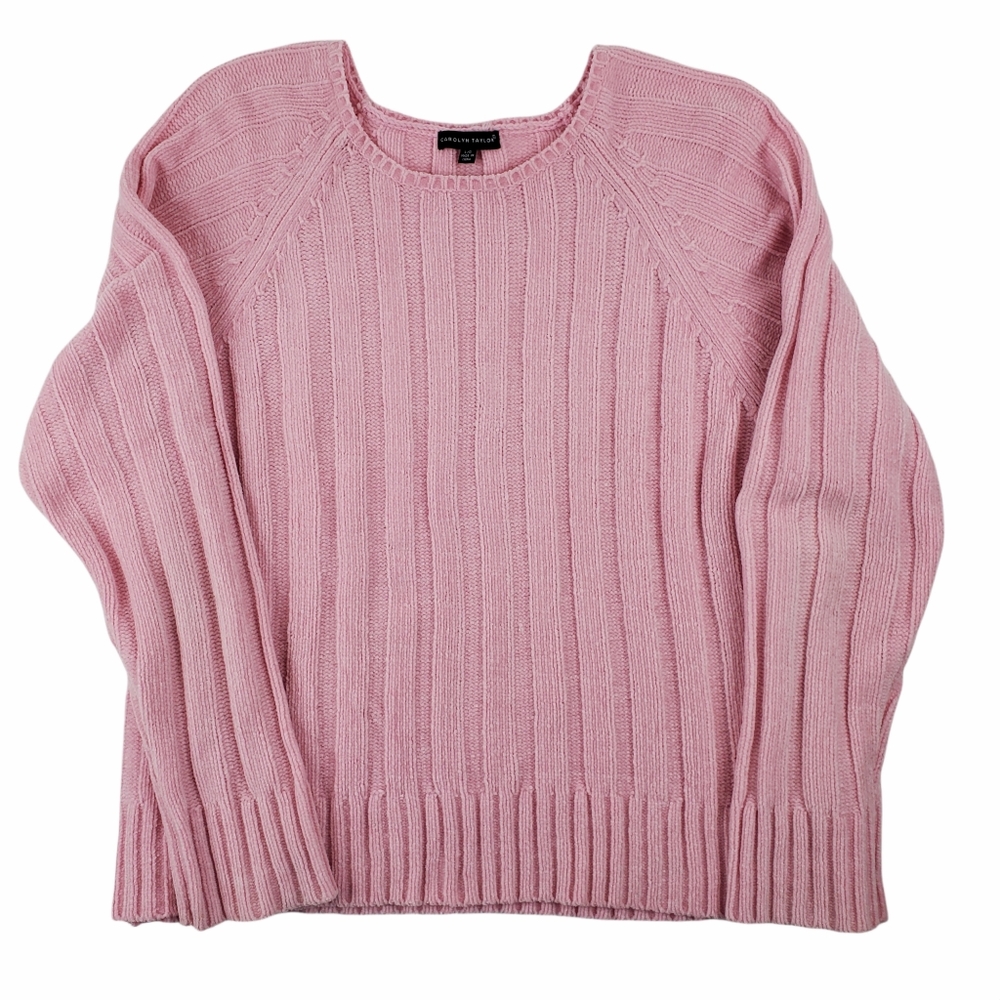 Carolyn Taylor vintage pink chenille sweater L